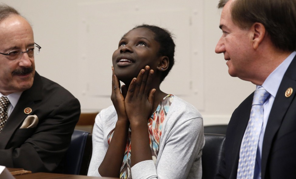 Nigerian survivor of Boko Haram violence speaks on Capitol Hill in Washington