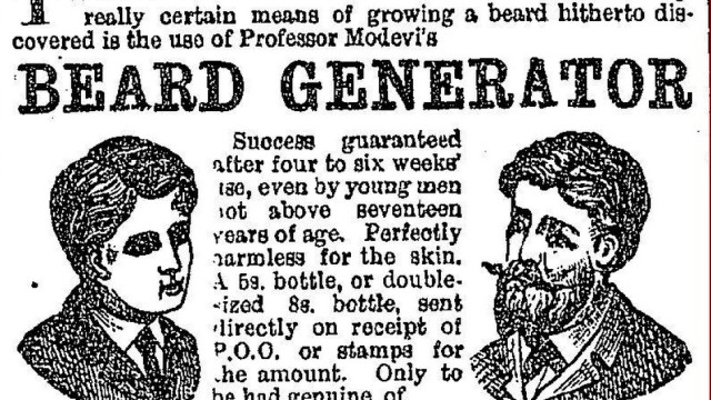 "Bartbewegung" im 19. Jahrhundert: Anzeige für ein Bartwachstumsmittel