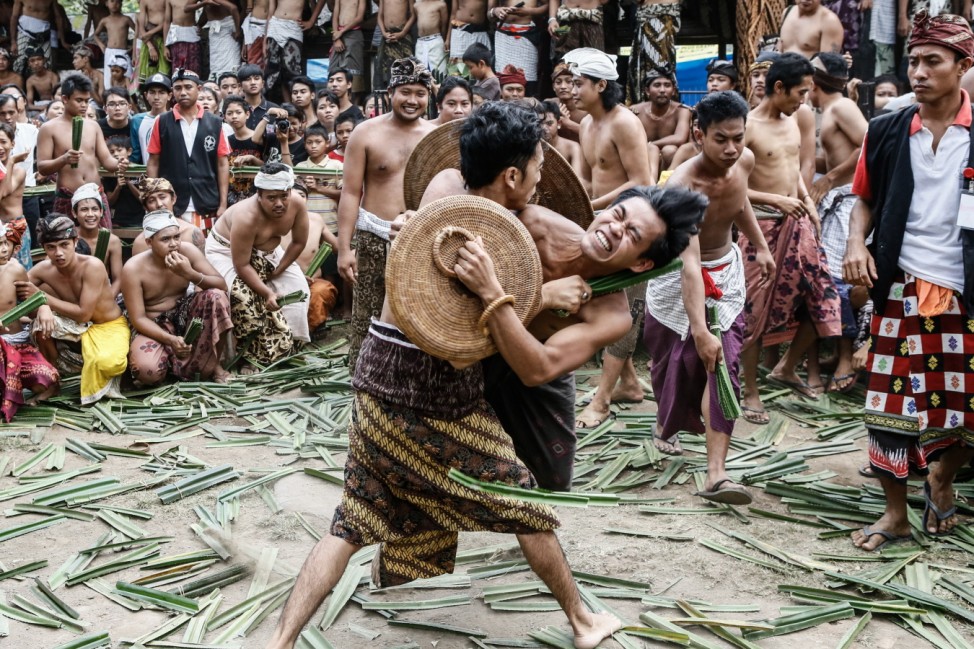 Ancient Pandanus War Ritual Held In Balinese Village