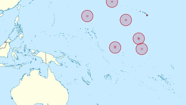 Pazifik: Karte der amerikanischen Außengebiete im Pazifik