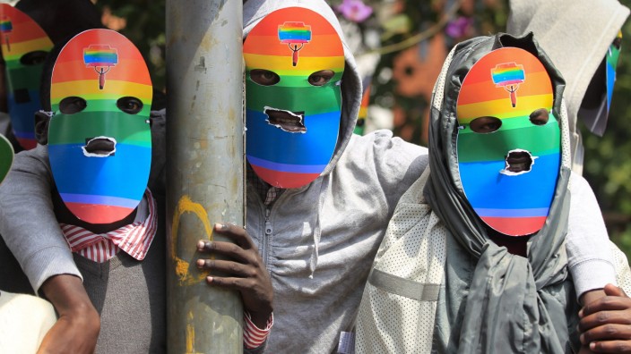 Kenyan LGBT supporters protest against Uganda's anti-gay bill