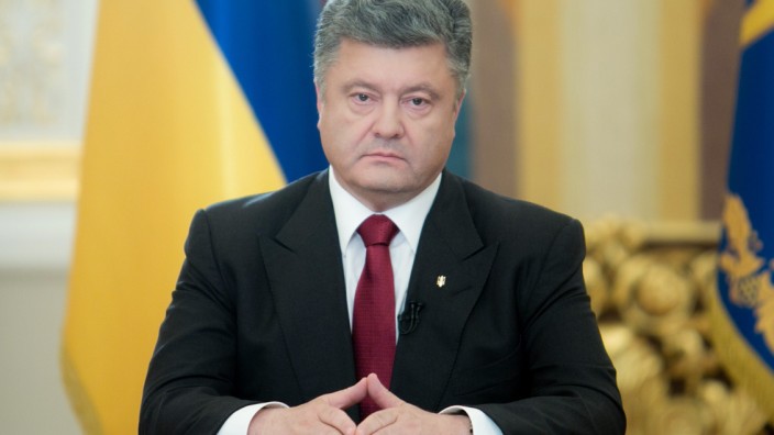 Krise in der Ukraine: Präsident Petro Poroschenko bei seiner Fernsehansprache.