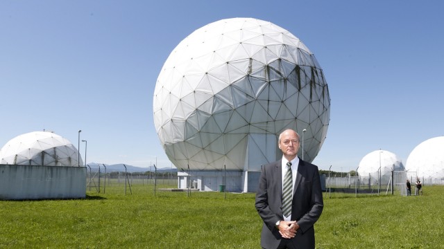 President of the German Federal Intelligence Agency (BND) Schindler stands at the former monitoring base of the NSA in Bad Aibling