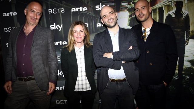 Stefano Sollima, Gina Gardini, Roberto Saviano und Marco d'Amore Gomorrha Münchner Filmfest