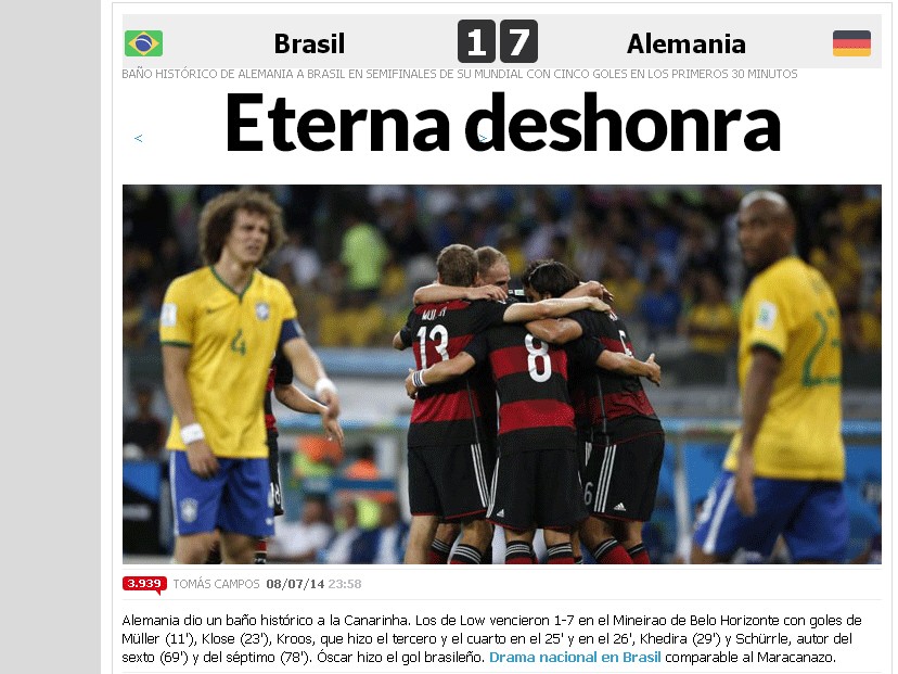 Pressestimmen Deutschland-Brasilien WM 2014 Halbfinale