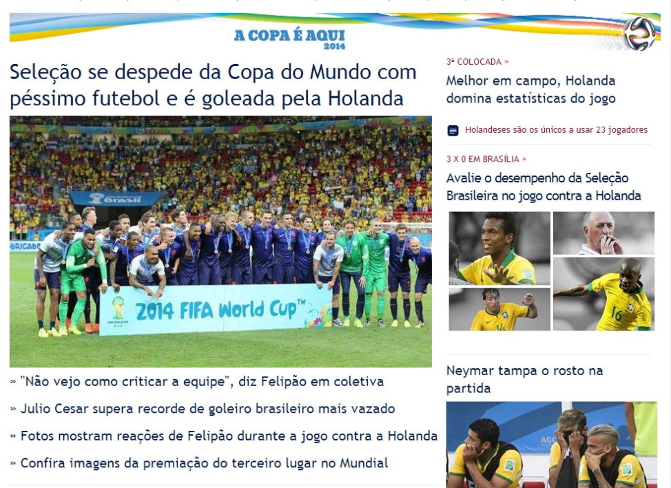 Pressestimmen, Screenshot, Brasilien, Niederlande, Correio Braziliense