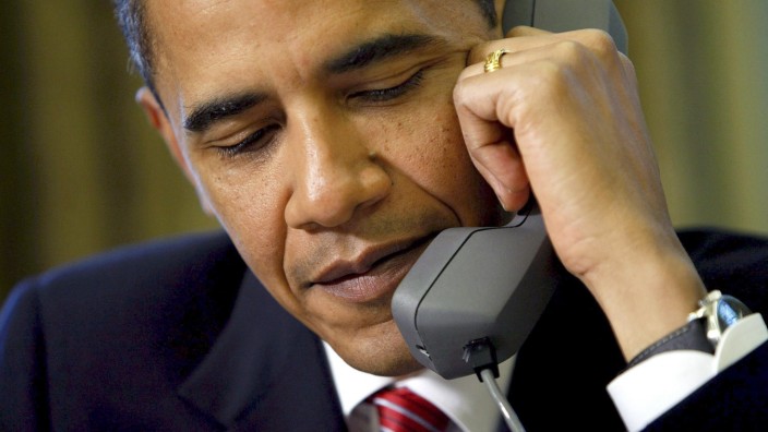 Barack Obama am Telefon