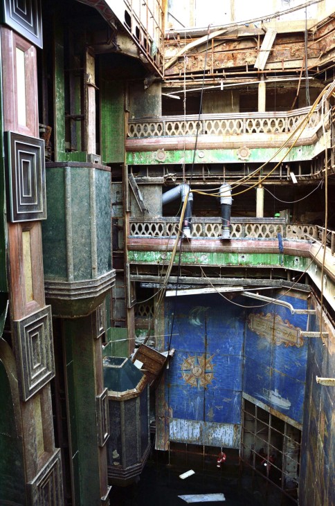 Handout picture shows an area inside the Costa Concordia cruise liner at Giglio Island
