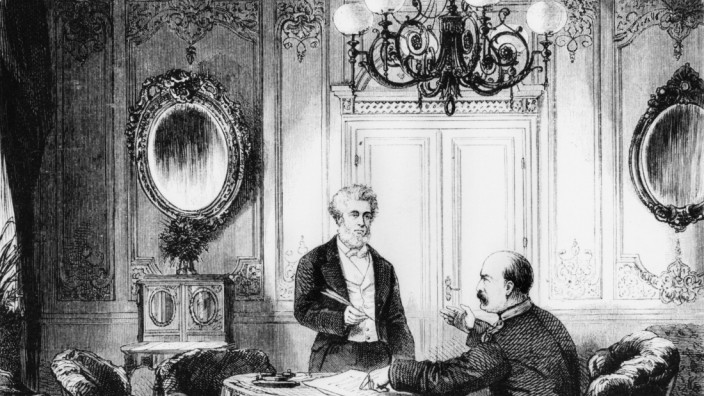 Jules Favre mit Otto von Bismarck, 1871
