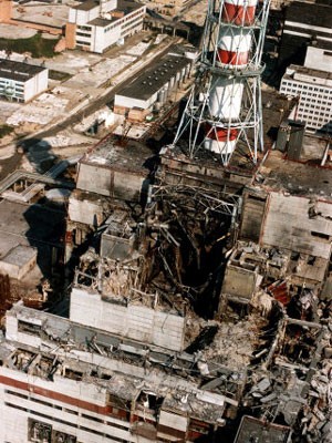 Reaktor des Atomkraftwerks in Tschernobyl, 1986, dpa