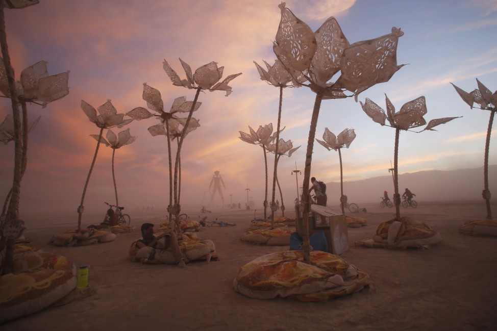 The art installation Pulse & Bloom is seen during the Burning Man 2014 'Caravansary' arts and music festival in the Black Rock Desert of Nevada