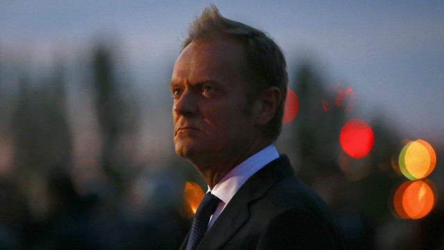 Poland's PM Tusk attends a ceremony marking the 75th anniversary of Nazi Germany's invasion of Poland at the World War Two Westerplatte Memorial in Gdansk
