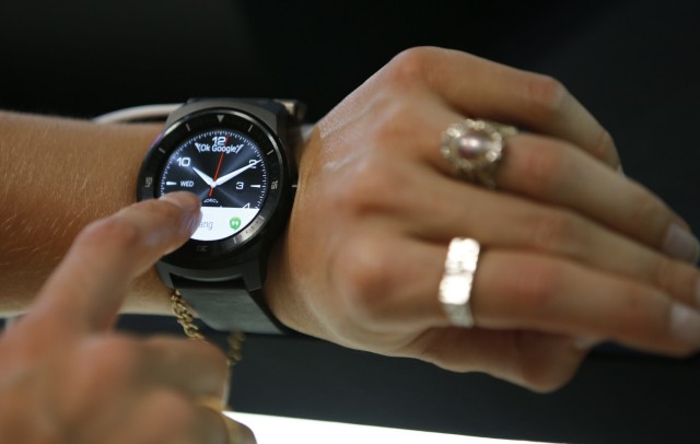 File photo of an LG G Watch R smartwatch at the IFA consumer technology fair in Berlin