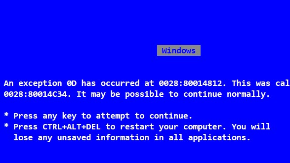 Ehemaliger Microsoft-Chef Steve Ballmer: Screenshot des "Bluescreen of Death".