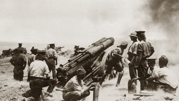 Britische Artillerie in Flandern, 1915