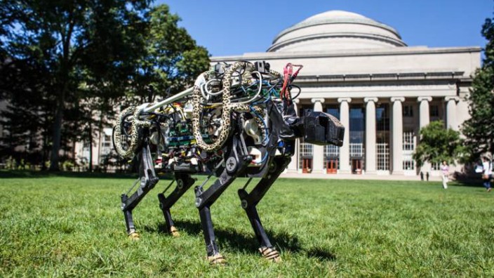 Bionik: Der Roboter-Gepard kann rennen und springen. An sein natürliches Vorbild kommt er jedoch noch nicht heran.