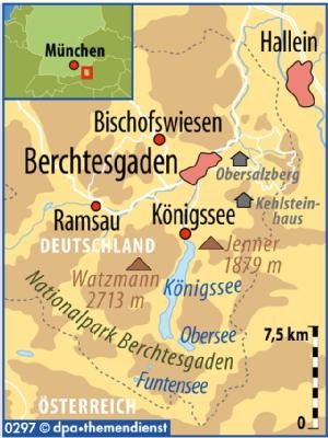 Reisen in Deutschland Bayern Berchtesgaden Königssee, Karte: Hauschildt/dpa