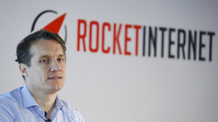 Samwer, CEO of Rocket Internet, a German venture capital group, speaks at a news conference in Frankfurt