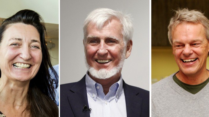 Nobelpreis für Medizin: May-Britt Moser, John O'Keefe und Edvard Moser (v.l.) teilen sich den Medizin-Nobelpreis.