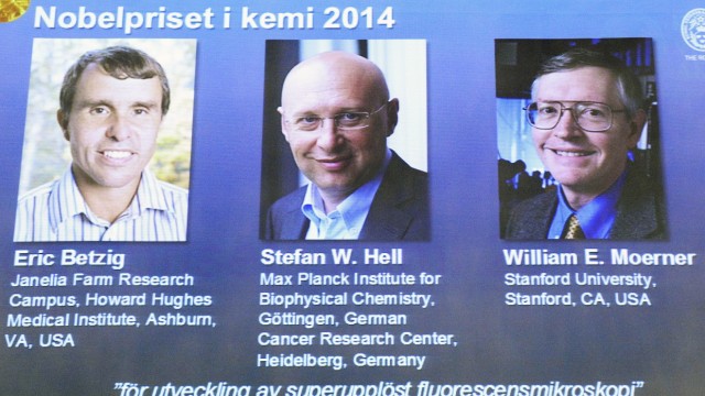 Chemie-Nobelpreis für Deutschen und zwei Amerikaner: Die Gewinner des Chemie-Nobelpreises: Eric Betzig, Stefan Hell und William Moerner (v.l.)