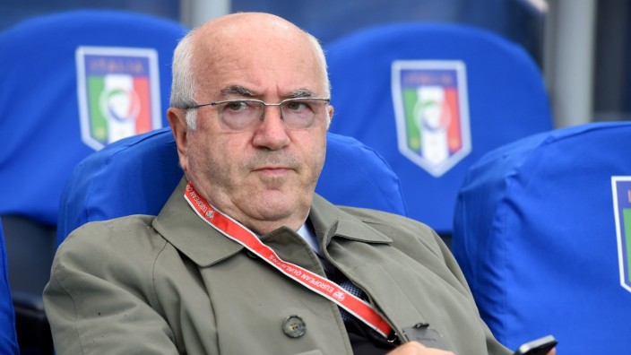 (FILE) Italian FA president Carlo Tavecchio banned for racist slur