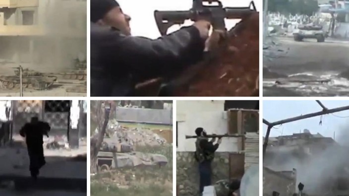 Kriegsbilder im Internet: Aufnahmen aus Syrien, die jeder auf Youtube finden kann. Die meisten der Kämpfer sind hier nur wenige Augenblicke vor ihrem gewaltsamen Tod zu sehen.