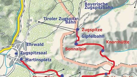 Zwei Tote bei Extrem-Berglauf: Eine Skizze der Strecke des Zugspitz-Berglaufs.