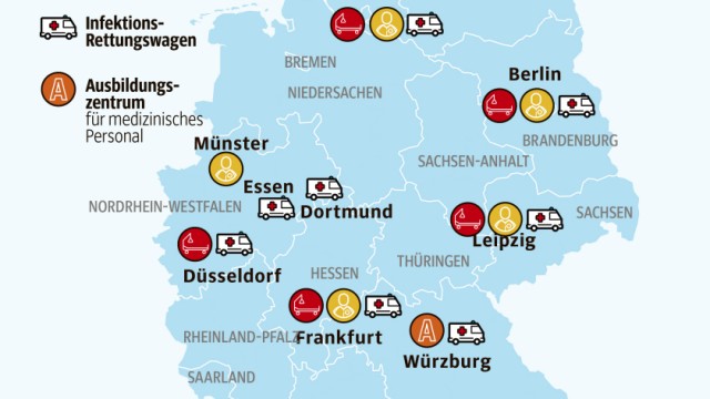 Ebola-Kranke in Deutschland: Sieben Zentren sind für die Behandlung von Ebolakranken gibt es in Deutschland.
