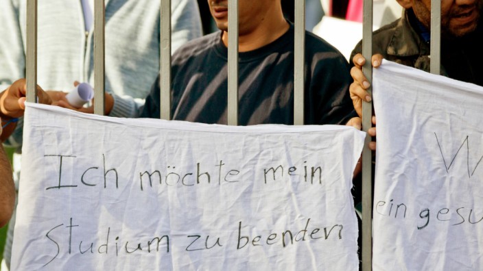 Flüchtlinge protestieren in Zirndorf