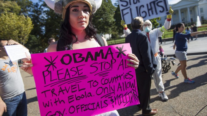 Ebola Protest outside White House in Washington DC