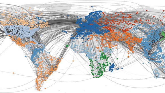 Verbreitungswege von Seuchen: Das weltweite Flugnetz gilt vielen Fachleuten heute als Hauptroute für die Verbreitung von Pathogenen in andere Länder