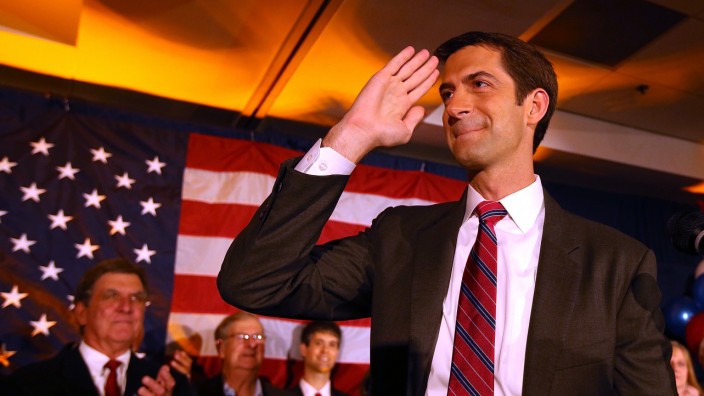 Arkansas Senate Candidate Tom Cotton Attends Election Night Party With Supporters