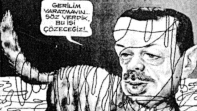 Karikatur von Erdogan als Katze