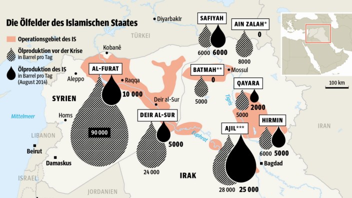 Ölfelder des IS