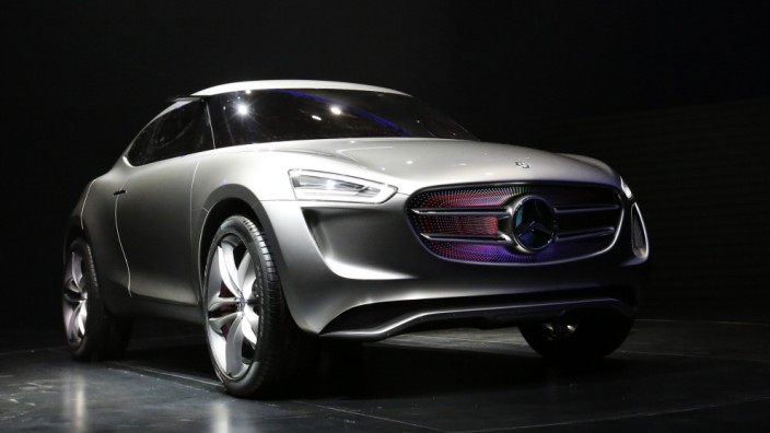 Mercedes-Benz's new Sport Utility Coupe concept car G-Code is seen at its unveiling event during the opening ceremony of Daimler AG's Mercedes-Benz R&D centre in Beijing