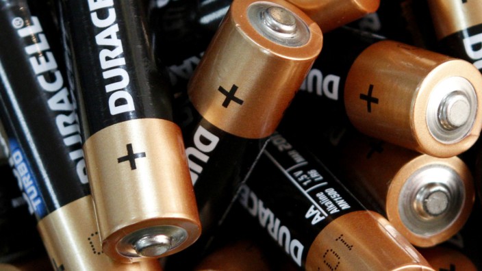 Used Duracell batteries are seen in an office in Kiev in this file photo