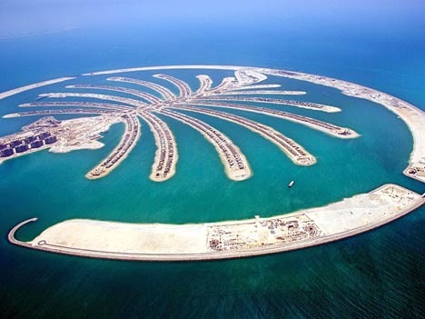 Die künstliche Insel Jumeirah vor der Küste Dubais, AP