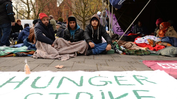 Flüchtlinge in München im Hungerstreik
