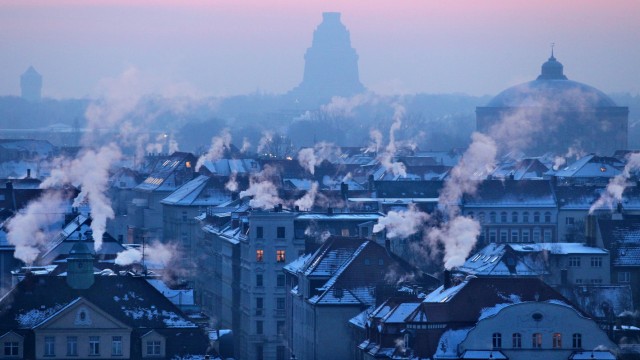 Winter in Leipzig - qualmende Schornsteine