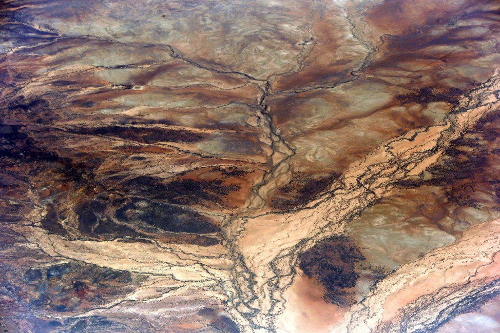 An aerial view of a river system in Australia's Northern Territory