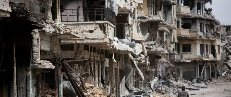 Flucht aus Syrien: Homs im Juni 2014. Die Stadt ist wieder in der Hand der syrischen Regierungstruppen.