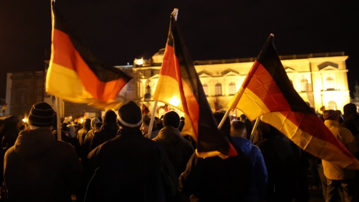 Pegida Kundgebung in Dresden