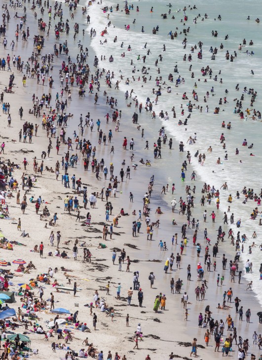 Strand in Kapstadt, Südafrika, Neujahr 2015