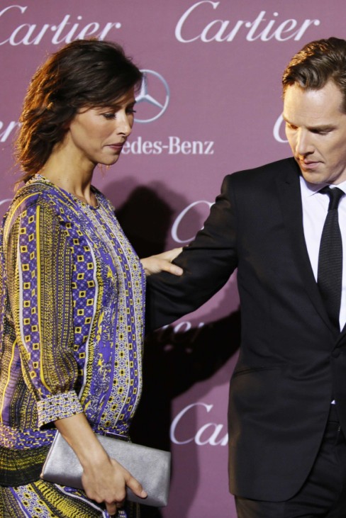 Actors Sophie Hunter and Benedict Cumberbatch pose at the 26th Annual Palm Springs International Film Festival Awards Gala in Palm Springs