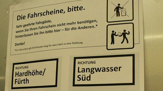 Nürnberg: Ein Fürther Student hat das Karmaticket erfunden. Aber mit dem Fahrschein-Sharing ist es nicht so einfach - juristisch.