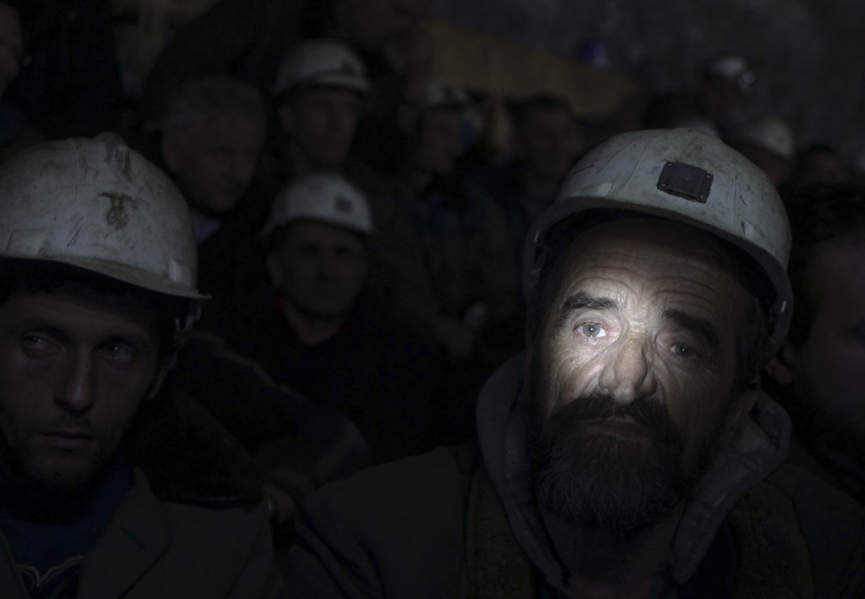 Kosovar miners go on strike in the Trepca mine in north Kosovo