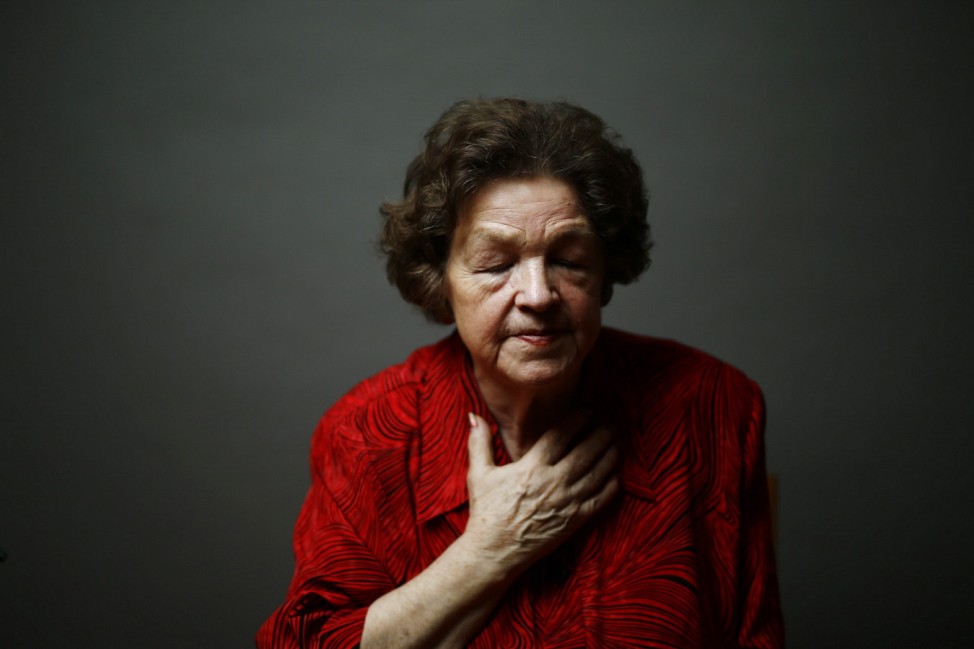 Auschwitz death camp survivor Danuta Bogdaniuk-Bogucka poses for a portrait in Warsaw