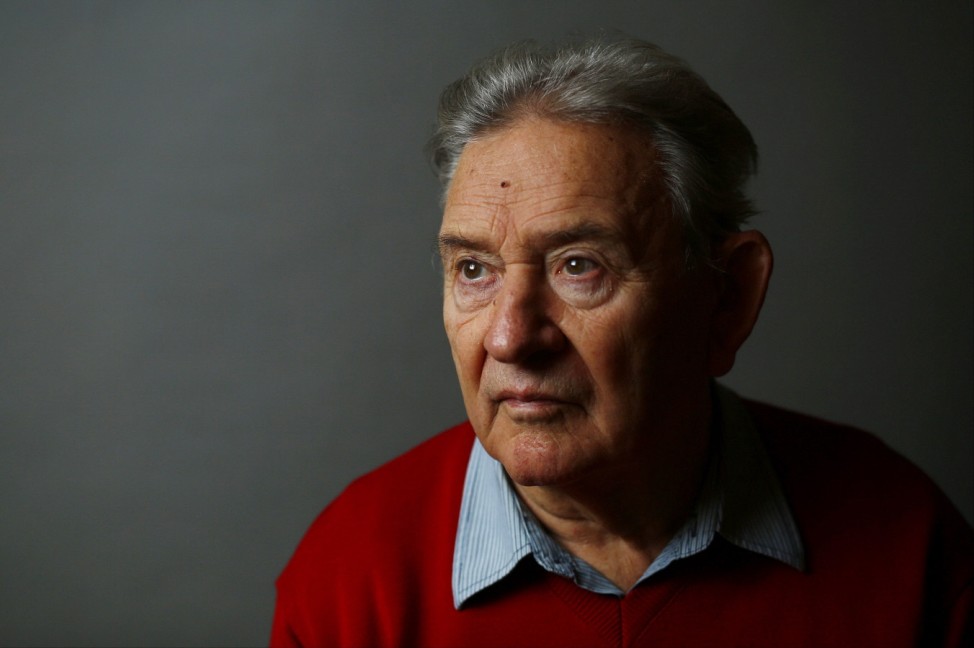 Auschwitz death camp survivor Bogdan Bartnikowski poses for a portrait in Warsaw