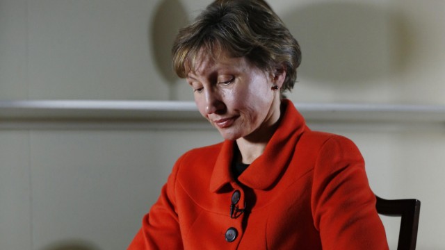 Marina Litvinenko, the wife of former KGB agent Alexander Litvinenko who was murdered in London in 2006, listens during an interview with Reuters in London