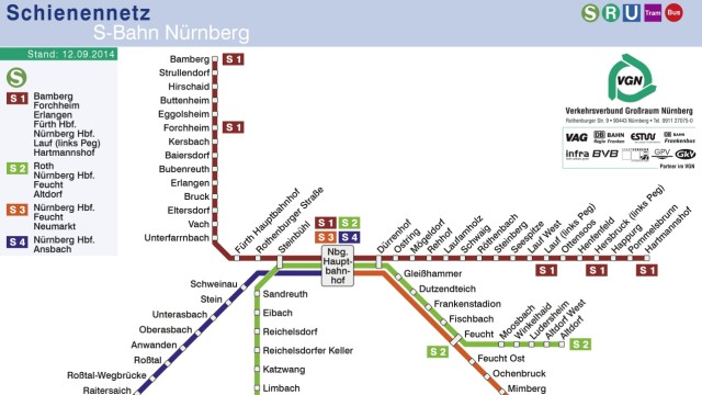 Britische Firma übernimmt S-Bahn-Betrieb: Das Schienennetz der S-Bahn in Nürnberg - bald wird es von einer britischen Firma bedient.